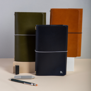 Trifold Leather Journal CARRY ALL/ Deep Blue