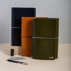 Trifold Leather Journal CARRY ALL/ Olive Green