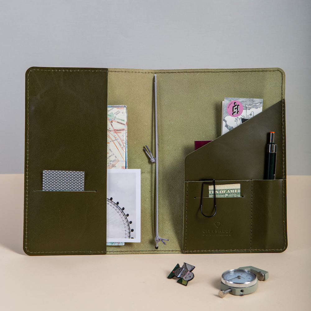 Travellers Journal Cover CARRY MORE/ Olive Green - Image 2