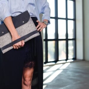 Leather MacBook case sleeve CARRY MORE/ Scandinavian Grey/