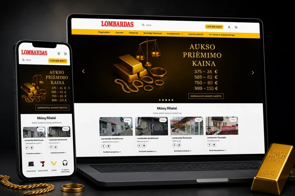 Lombardų e-parduotuvė ir sandėlio sistema