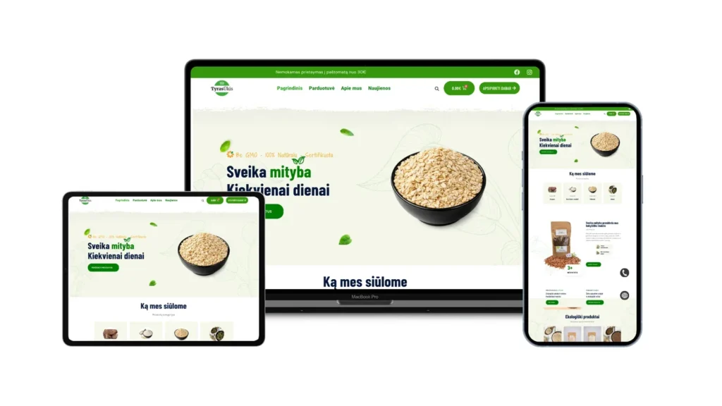 Ekologiškų produktų e-parduotuvės kūrimas