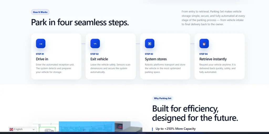 Parking Set automatinio parkavimo procesas